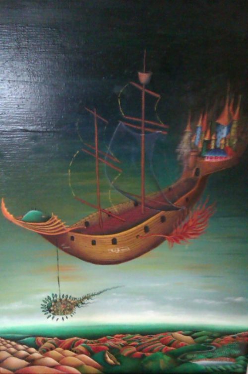 „ Corabie fantastica” detaliu ulei-panza 70x50