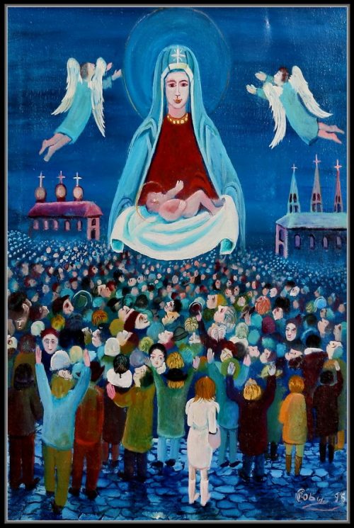 Calistrat Robu - Naşterea Domnului, 1995 Ulei pe pânză, 50 x 40 cm.