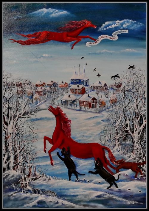 Calistrat Robu - Nu mor caii cand vor cainii Ulei pe pânză 100x70 -2008