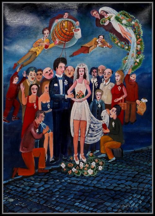 Calistrat Robu - Nunta I, 1996 Ulei pe pânză, 70 x 50 cm.