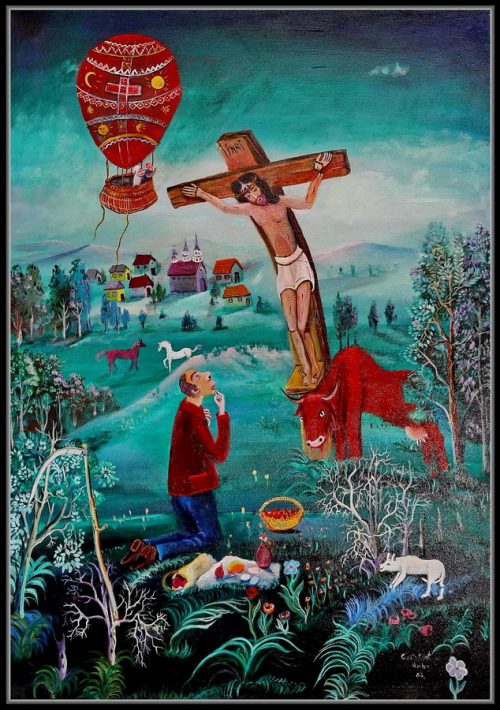 Calistrat Robu - Rugaciune Ulei pe pânză 70x50 - 1993