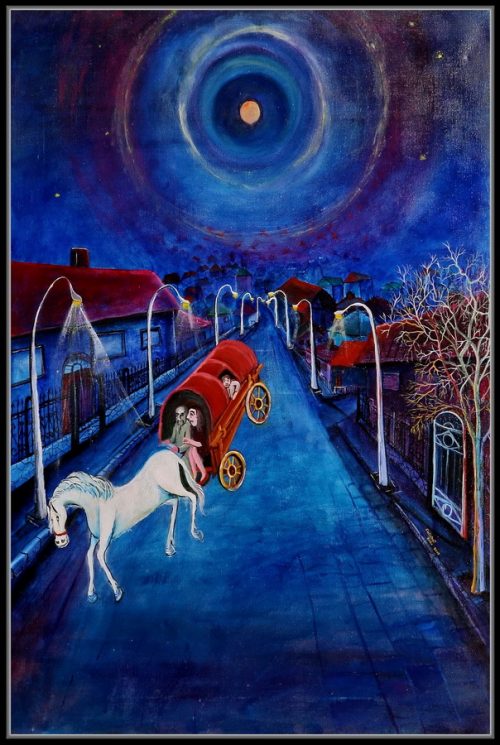 Calistrat Robu - Ţiganii pe Sărărie, 2000 Ulei pe pânză, 75 x 55 cm.