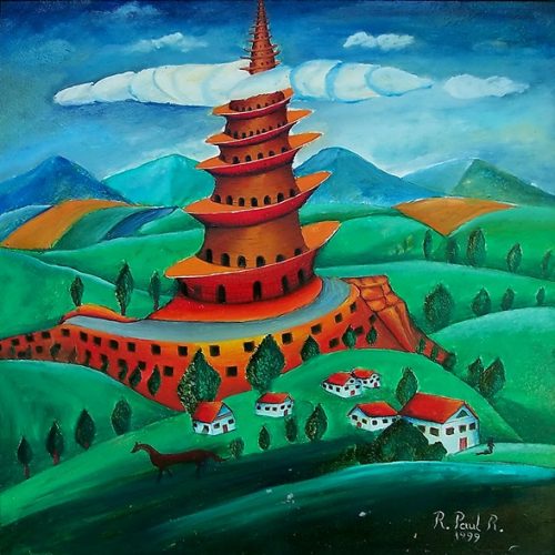 Paul Razvan Robu - „Turnul Babel 1” ulei-panza 50x50